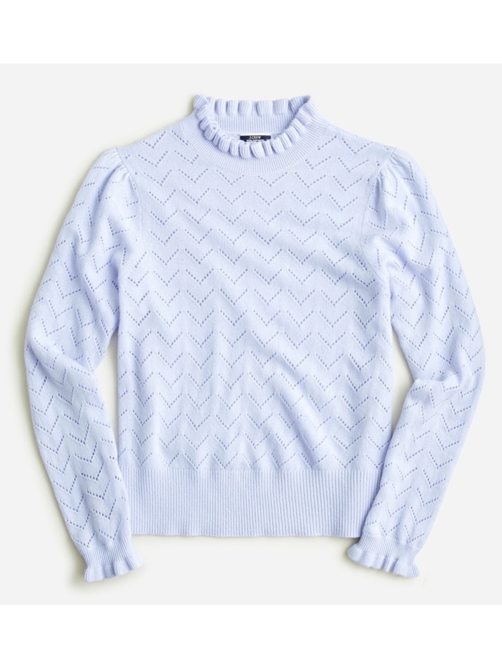 BOGO! J. Crew Cashmere Pointelle Mockneck Sweater in Shale Blue Size XS